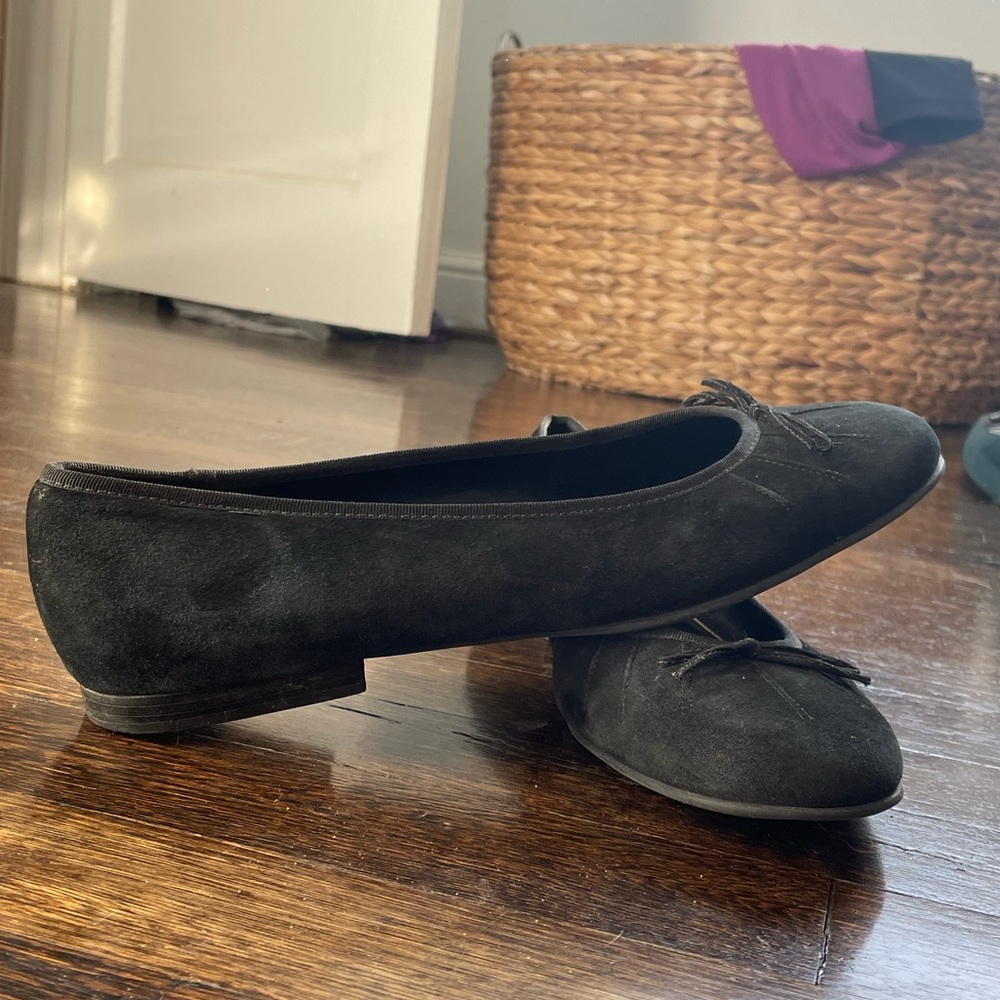 Lauren by Ralph Lauren Black Suede Ballet Flats- Size 10